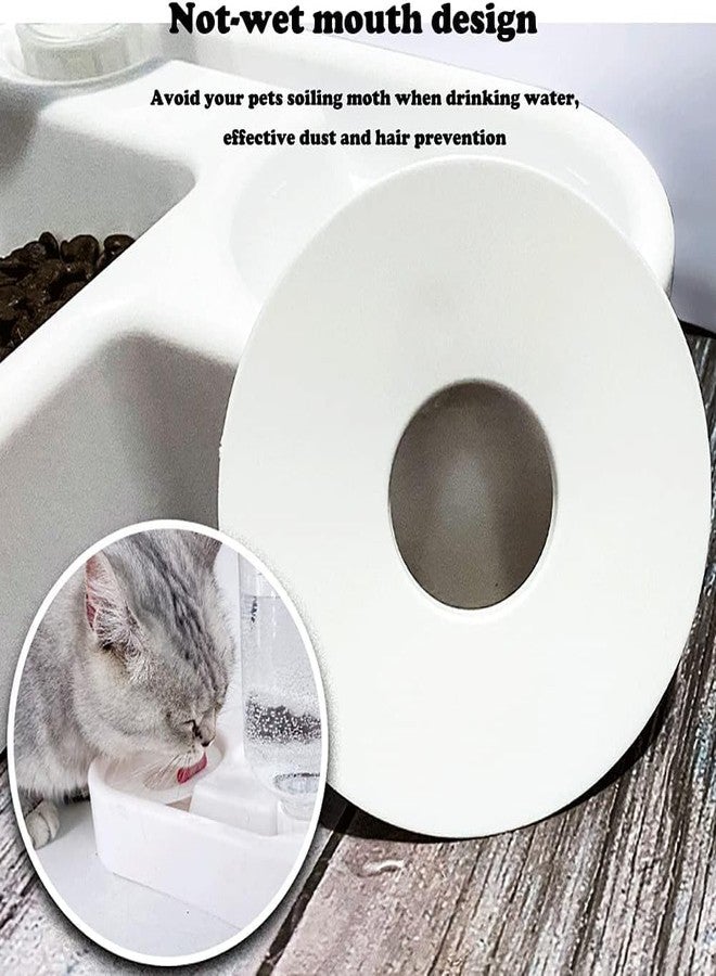 SADMAX 2-in-1 Automatic Pet Feeder Bowl, Heart-Shaped Food and Water Dispenser for Dogs & Cats, 500ml Capacity, Double Bowl with Moisture-Proof Partition & Nozzle - Non-Slip & Easy to Clean - Image 4